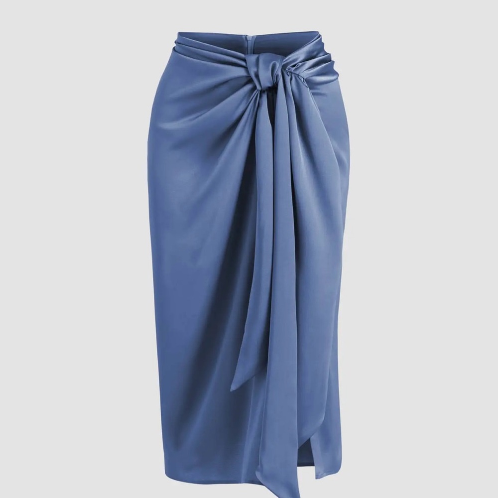 Elegant Blue Wrap Skirt